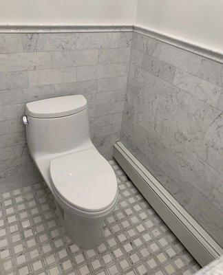 Marble bathroom. White carrara marble.