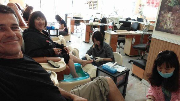 These gitls are the best my friend had never had a pedicure.