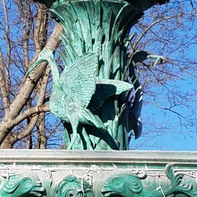 middle tier of Broadway Fountain