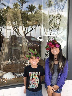 Lei po'o my son & niece learned during a class!