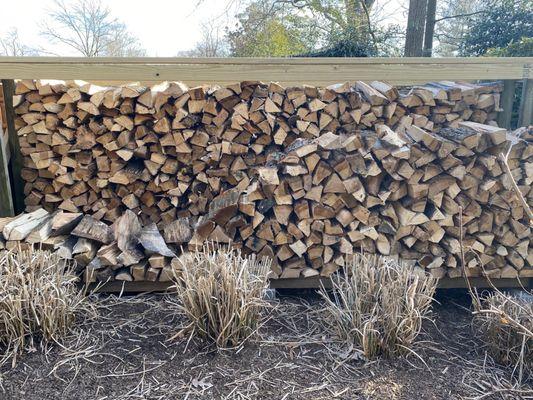 Not really a full cord - my rack holds a cord if filled front and back with 16" logs.