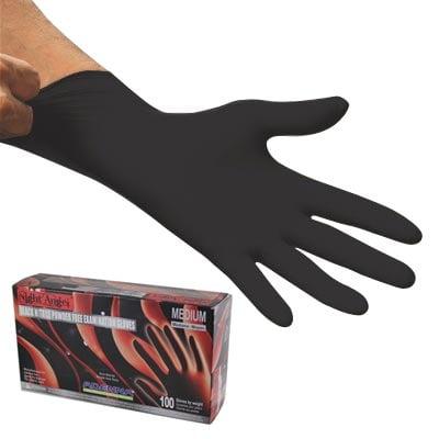 NIGHT ANGEL-Black Nitrile Powder Free Exam Gloves