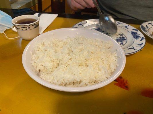 Steamed rice comes with the entrees