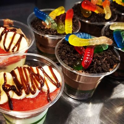 Our Banana Split Pudding and Dirt-N-Worms Pudding