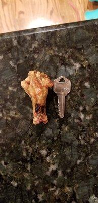 Overcooked, crunchy, small wings. Basically the cheapest wings Ive ever had, not much larger then a key. Dominos has better, thats pathetic