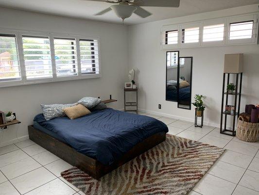 Shutters in bedroom