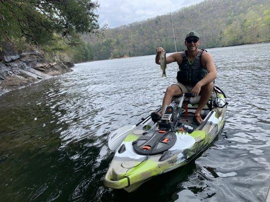 Alex's first kayak bass!