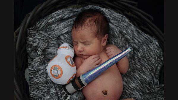 Newborn portrait with Star Wars