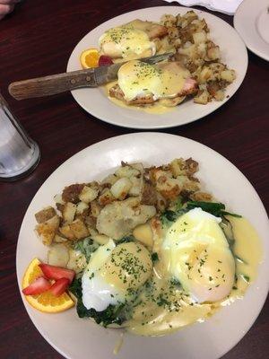 Eggs florentine and eggs Benedict!