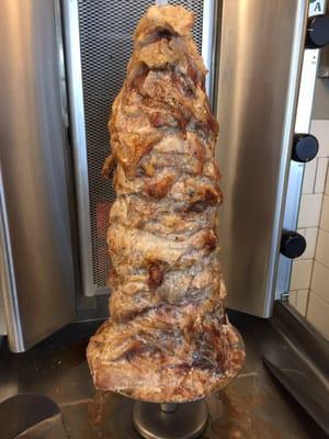 The gyro is made with fresh meat the traditional way.