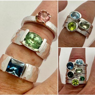 Colorful gemstone rings in time for spring!!