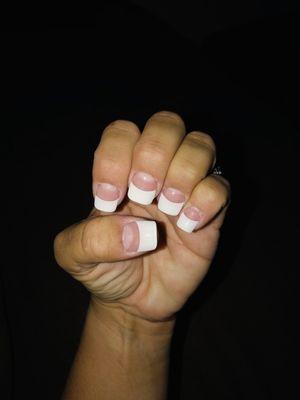 My nails were very short and he did a wonderful job despite my very short natural nails!!