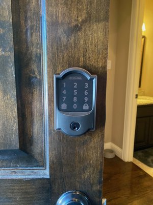 Installed front door lock