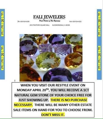 Free natural gem stone for you on our diamond event day