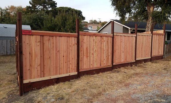 The front. Posts are higher so hubby can add a trellis.