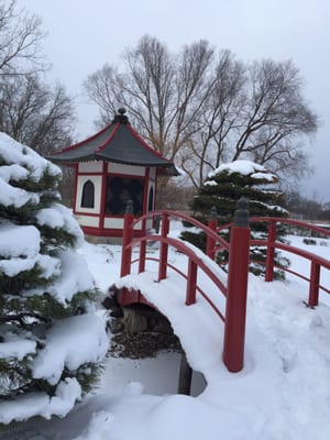 Japanese garden in winter.