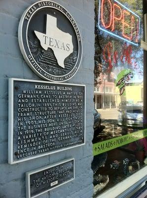 Historic building on Main St in Bastrop TX. We are Open!