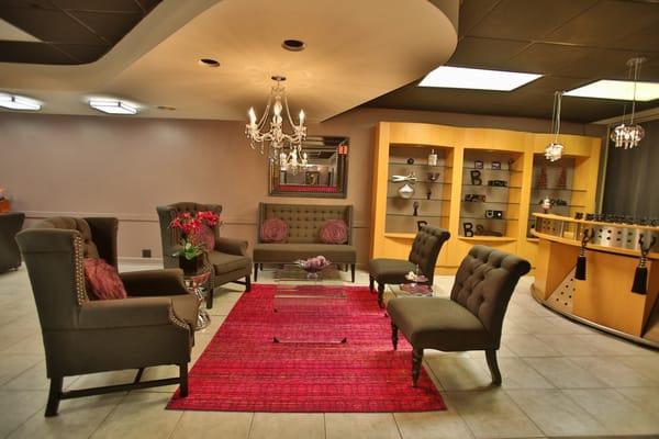 B Beautiful Salon & Spa's waiting area.