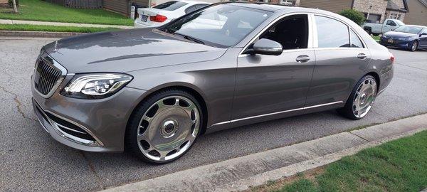 100% forged , 22 inch staggered Maybach rims, Uniquely designed and brought to life . Thanks to Chris at Rimitup!