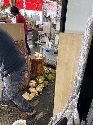 Fresh coconut water with meat! Yum