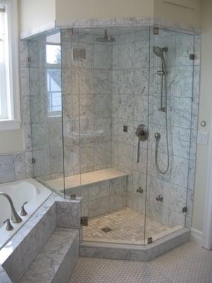 Frameless Neo-Angle Euro Style Shower Enclosure