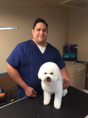 Ask for Raphael on your first haircut and receive 15% off he's gentle and sweet and great with the haircuts