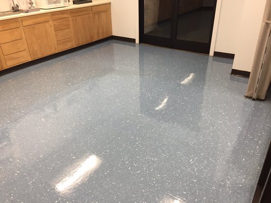 Stripped and Waxed VCT floor