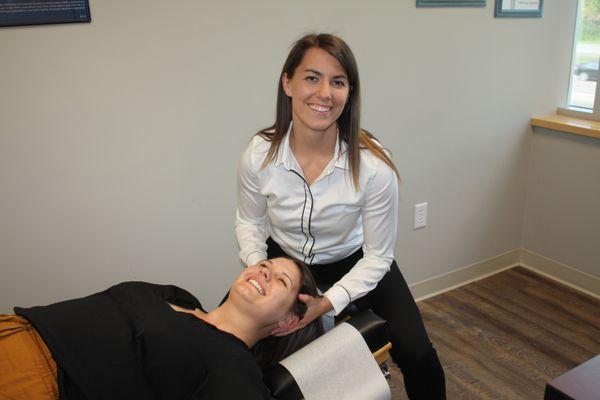 Dr. Allie uses effective, gentle adjustment to treat whiplash and neck pain