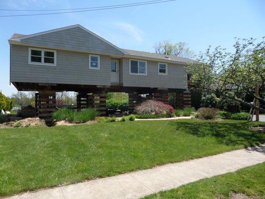 Contracted to lift this house and renovate from Sandy Storm Damage in Rumson