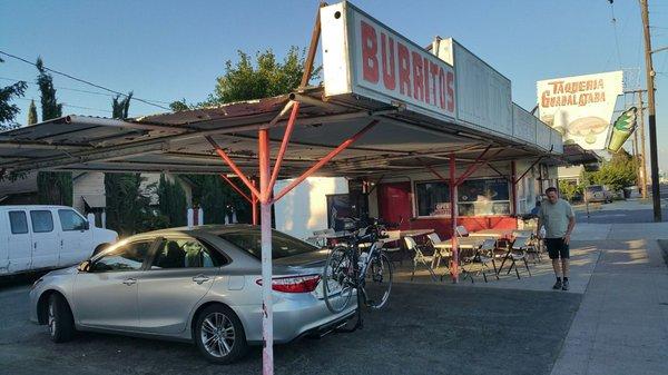 Park in some shade, eat outdoors or drive on out and take it to go