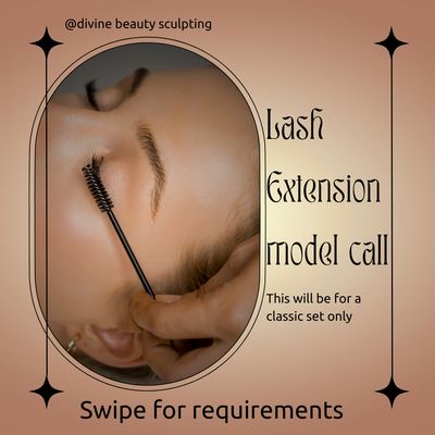 Classic lash extensions model call