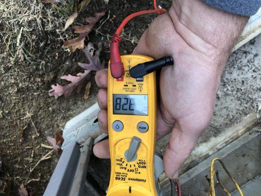 Making sure there was at least 24 volts with volt meter