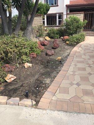 Before picture of front walkway