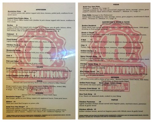 Here are both sides of the food menu. I would have loved to order some food...also to have seen a drink menu for that too.