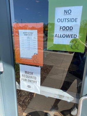 No outside food allowed