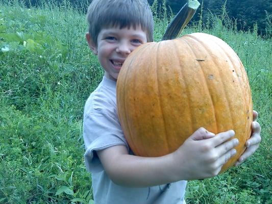 My Nephew Douglas with his perfect Pumpkin!