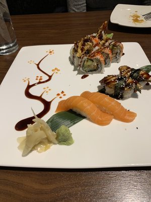 Beautiful presentation of fresh tasting sushi