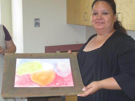 Founding mother Velia Navarro shares her painting