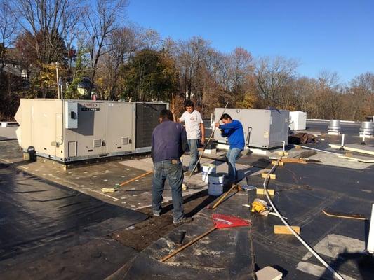 Flat roof repair on building in clifton