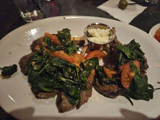 Lamb Chops w spinach