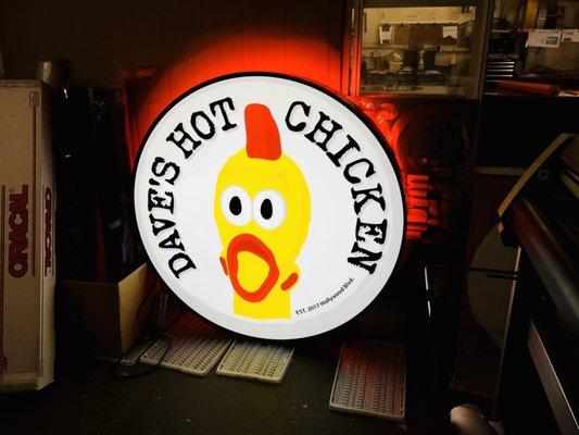 Channel LED sign with red Halo