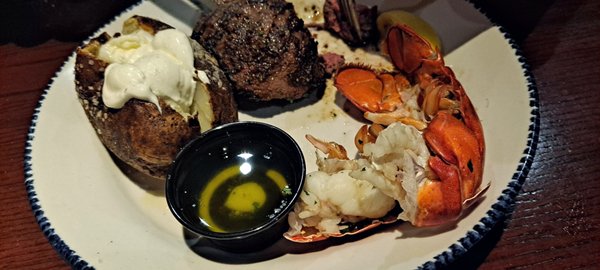 Filet mignon and lobster tail, $41. !!