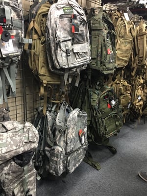 Tactical bags, all colors, blue camo, desert camo, vintage camo, black, grey, tan etc etc