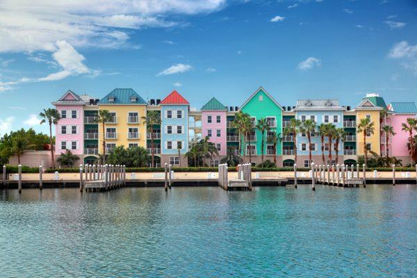 Colorful Condominiums in Nassau Bahamas.