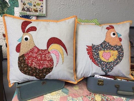 Cute hen and rooster pillows