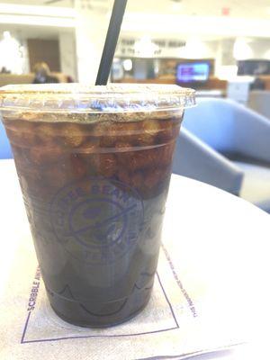 Real cold brew! Not iced coffee. Sitting in Hilton lobby outside of Coffee Bean and Tea Leaf.