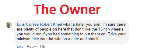 Owner Fat shames people