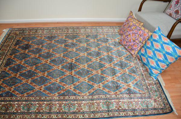 Oriental rug handmade from silk