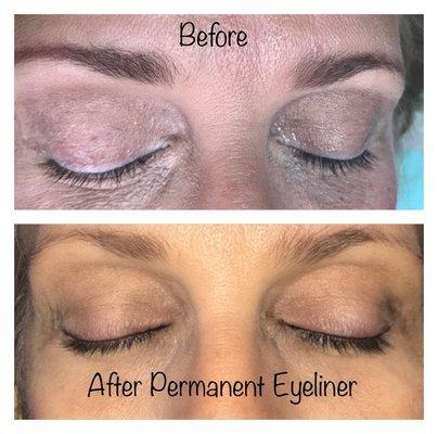 Before and After Permanent Eyeliner by Jeannie