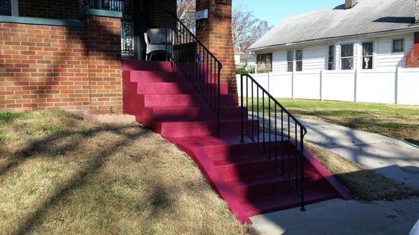 Nice finished look.  Saved the home owner a $2,800 replacement cost. This repair has steel rods in beaded  in the concrete to...